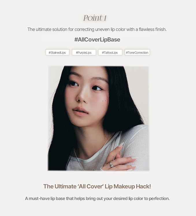 Heart Percent Dote On Mood All Cover Lip Base, Comfortable & Flawless Lip Tone & Texture Correction w/Lightweight Texture, #05. Misty Pink
