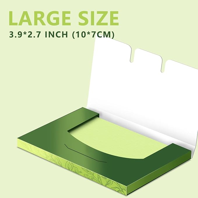 Face Oil Blotting Paper Oil Absorbing Sheets for Oily Skin Bamboo Charcoal Green Tea Face Wipes for Makeup Clean Green Tea 100 Count