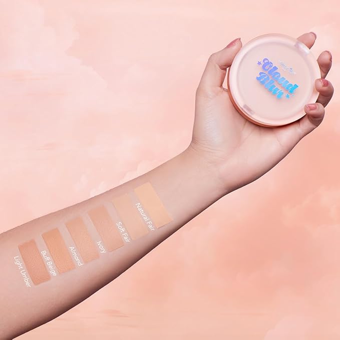 Beauty Bundle Beauty Creations Pink Cloud Pink Loose Setting Powder & Amorus Cloud Blur Matte Balm Foundation, Minimizes Pores, Matte 14HR Shine Control (Almond)