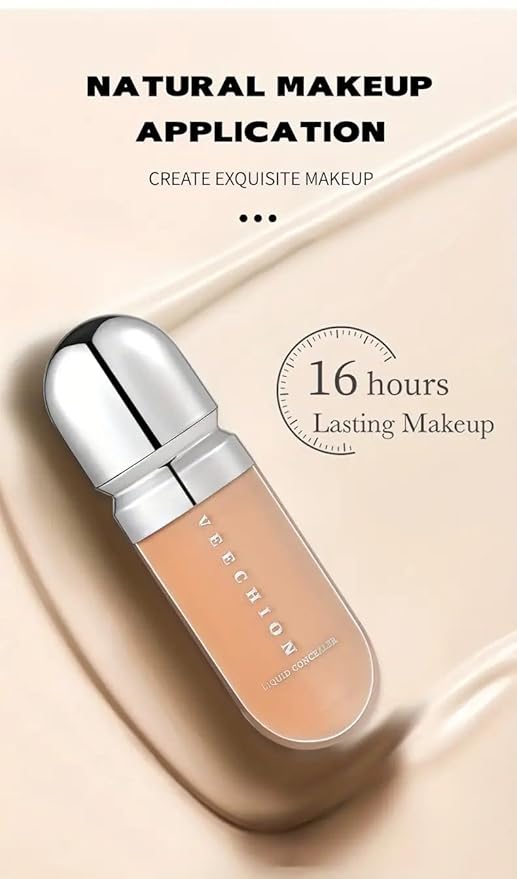 12-Shade Full Coverage Long Lasting Concealer, Waterproof Liquid Foundation For All Skin Types, Matte Finish, Buildable Coverage (7, 8ml)