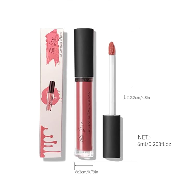 12 Colors Cream Texture Lipstick,Waterproof Creamy Lip Gloss,Non-Stick to Cup Non-Fading Long-Lasting Moisturizing Velvet Liquid,Hydrating Lip Natural Jelly Lipstick(10#,0.2Fl Oz/6ml)