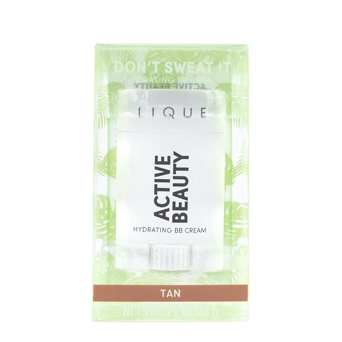 LIQUE Active Don't Sweat It Light-Coverage BB Cream Stick, Revitalize & Brighten Skin While Smoothing Fine Lines & Reducing Redness, Dewy Finish, Vegan Formula, Tan, 0.71 Oz.