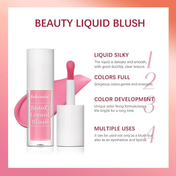 Velvet Liquid Blush, Natural Matte Finish Looking, Dewy Cheek Tint, Soft Cream Face Blush,Moisturizing Lightweight Blendable Feel,Long-Lasting-108#