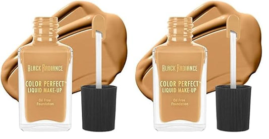 Black Radiance Color Perfect Liquid Full Coverage Foundation Makeup, Butter Scotch, 1 Fl Oz (Pack of 2)