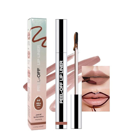 Peel Off Lip Gloss - Peel Off Lip Stain Tattoo, Brown Matte Lip Tint, Long Lasting & Waterproof, Transfer-Proof Lip Gloss for All Skin Types Stay Lip Makeup, 02