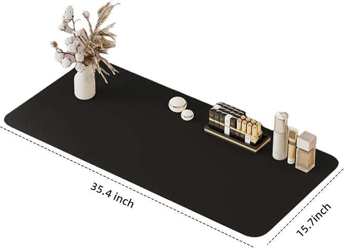35.4" * 15.7" Large Makeup Mat for Vanity, Makeup Pads for Home Decor. Fully Covered Beautiful Makeup mat. Vanity mat Protector for Makeup. Pink/White/Black/Blue Color for You Choose.