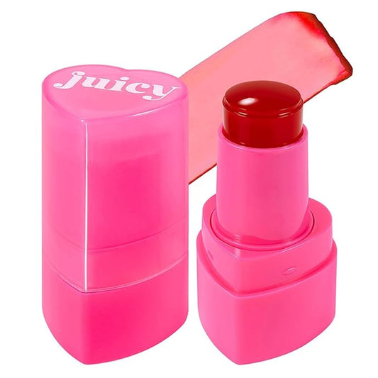 5 Colors Hydrating Lip & Cheek Tint, Long-Lasting Jelly Blush Stick with Cooling Effect, Watercolor-Like Finish (# 01)