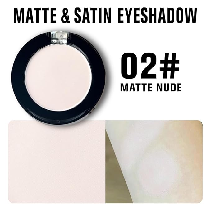 Monochrome Matte Highlighting Pressed Powder | 2025 Trend Silky-Soft, Long-Lasting Brightening & Setting Powder, Multipurpose Face Eye Shadow makeup, Oil-control Natural Finish | Talc-Free (02#-B)