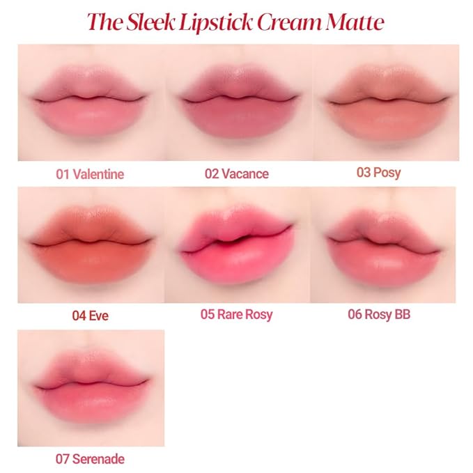 Espoir The Sleek Lipstick Cream Matte #7 Serenade 0.03oz | Lightweight Nude Tone Matte Lipstick | Long-Lasting Vibrant Color | Smooth blur lipstick | Plump Over lips Easily | Korean Lip Makeup