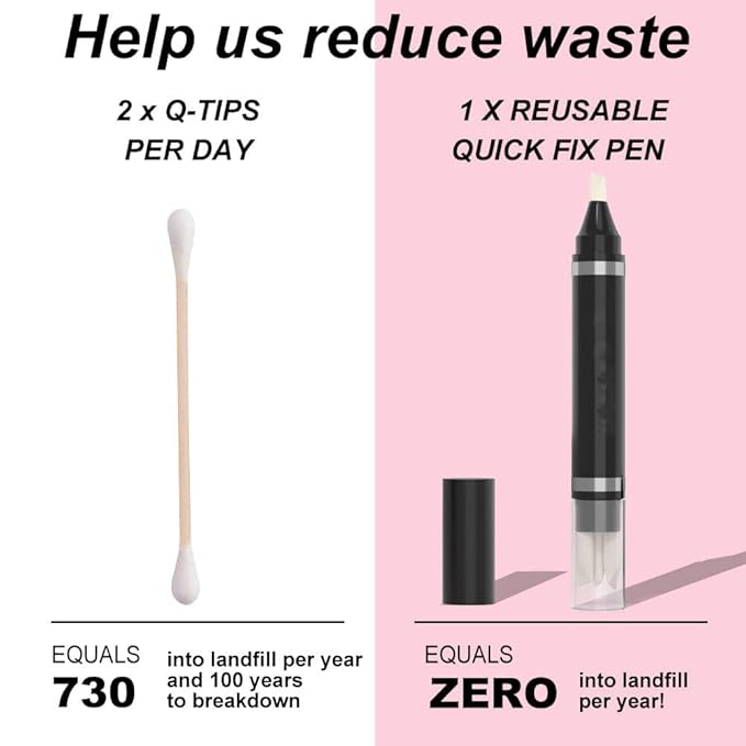 Eye Makeup Remover Pen, Makeup Remover Eraser Stick Corrector Stick Lipstick Eyeliner Eraser for Instant Touch Up Correction, Mascara Smudges Correction,Travel-Friendly Makeup Removing Pen With 3 Replacement Heads