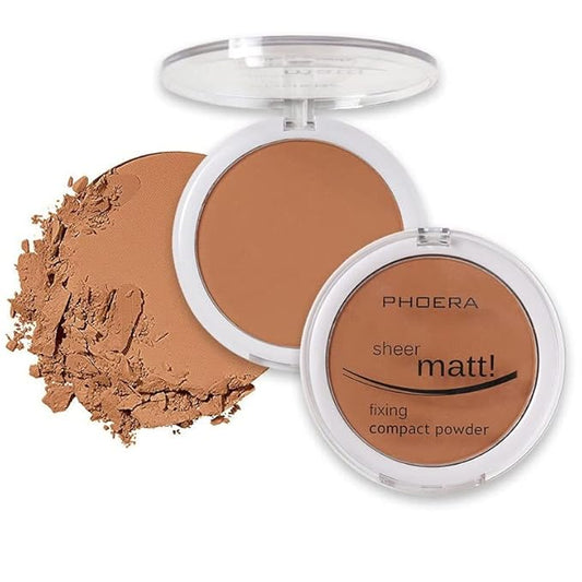 2 Pack Matte Face Powder, Control Oil Brighten Skin Color Cover Blemish Makeup Face Setting Loose Setting Powder Foundation。206-Tan