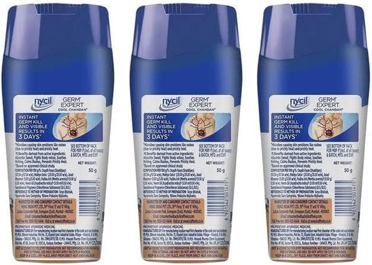 3 x Nycil Cool Sandal Talcum Powder - 50g