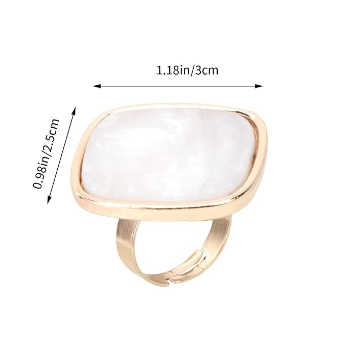 Beaupretty 2PCS Nail Palette Ring Nail Makeup Polish Ring Resin Marble Nail-Art Palette with Adjustable Finger-Ring