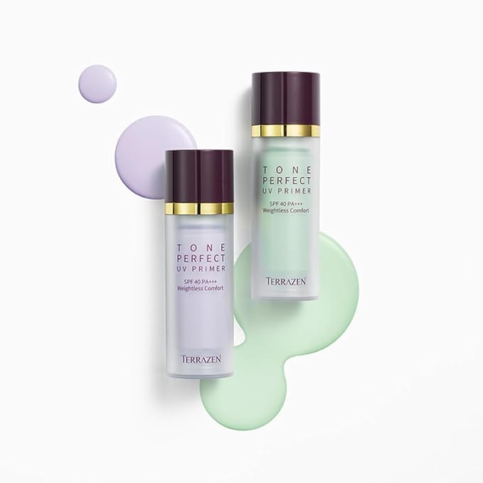 Korean Face Primer SPF40 - Purple Tinted Makeup Base for Dull, Sensitive Skin - Color Correcting, Moisturizing, Anti-Yellow Tone Corrector(Primer - Purple Tinted)