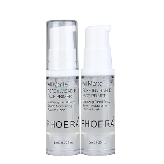 2 Pack PHOERA Primer for Face Makeup, Pore Shrink Wrinkles Remove Fine Lines Hydration Clean Prime 6ML/1