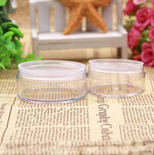 2PCS 30ML(1 oz) Plastic Loose Powder Compact Container DIY Makeup Powder Case, Empty Reusable Portable Loose Powder Container/Travel Powder Kit