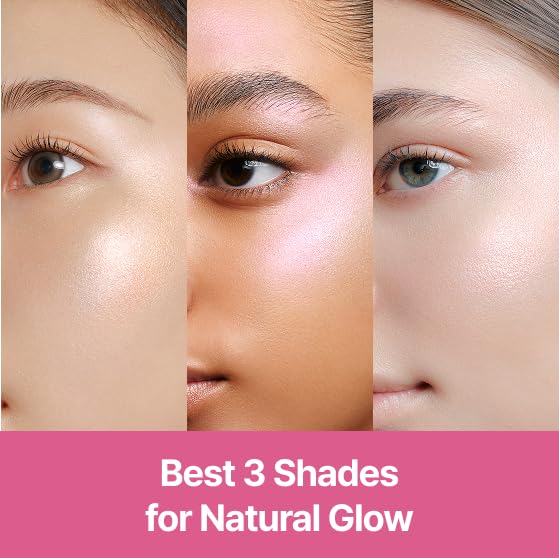 COLORGRAM Milk Bling Heartlighter 01 Peach Heart | Silky Smooth Versatile Creamy Highlighter with Shimmery Finish, Soft and Natural Glow Perfect for Daily Makeup