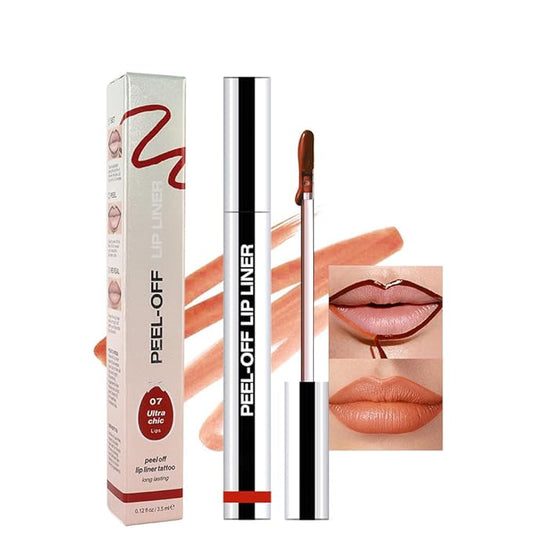 Matte Liquid Lip Stain Peel Off Lip Liner Tattoo - range Red, Waterproof Smudge-Proof Lip Gloss, Long-Lasting Non-Stick Cup Formula, Natural Peel Off Design for All Skin Types (#07, 0.12 fl oz)