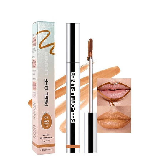Matte Liquid Lip Stain Peel Off Lip Liner Tattoo -Warm Camel, Waterproof Smudge-Proof Lip Gloss, Long-Lasting Non-Stick Cup Formula, Natural Peel Off Design for All Skin Types (#01, 0.12 fl oz)