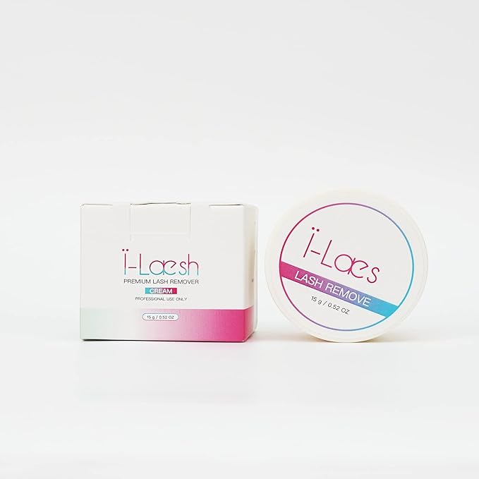 i-Laesh Eyelash Extension Remover Cream, 15g / 0.52 oz, Glue Remover, Fast Lash Adhesive Dissolution, Sensitive Skin, Low Irritation, for Professional Only