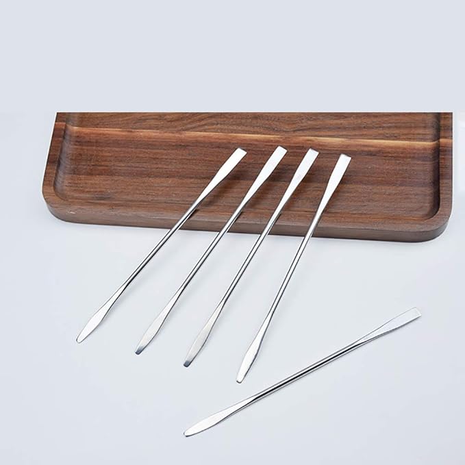 6 Pcs Stainless Steel Cosmetic Mixing Makeup Spatula Scoop Cosmetics Mixer Nail Art Palette Stick Depotting Mixing Tool