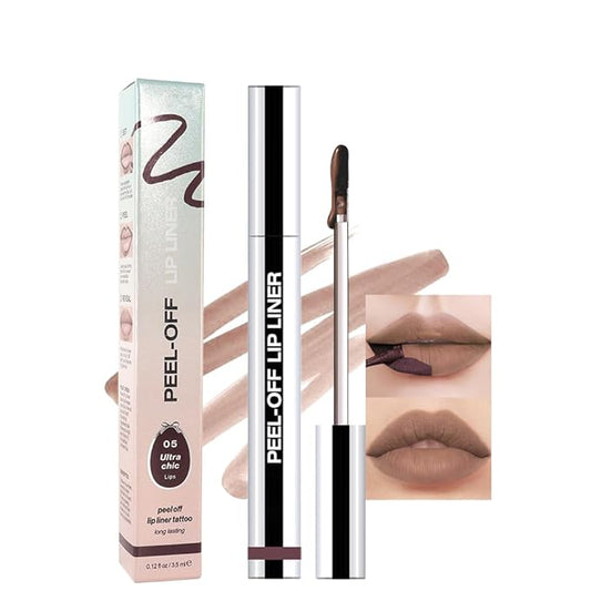 Peel Off Lip Gloss - Peel Off Lip Stain Tattoo, Dark Brown Matte Lip Tint, Long Lasting & Waterproof, Transfer-Proof Lip Gloss for All Skin Types Stay Lip Makeup, 05