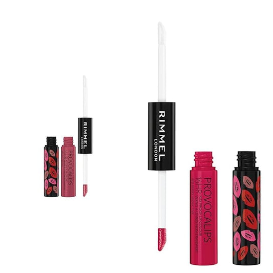 Rimmel London Provocalips 16hr Kiss-Proof Lip Color Bundle - 005 Just Teasing & 420 Berry Seductive, .14 fl.oz. Each