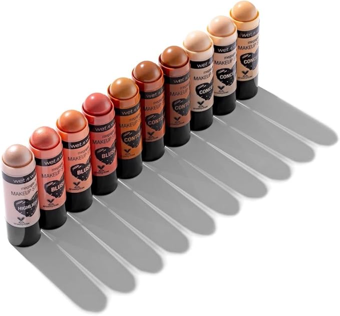 Wet n Wild MegaGlo Conceal & Contour Stick, Nude For Thought & Makeup Stick, Blush Pink Floral, Brown