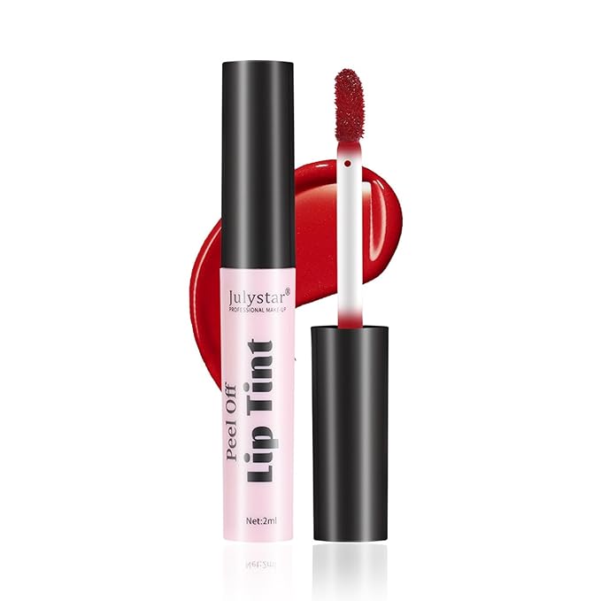 Peel Off Lip Stain, Long Lasting Waterproof and Transfer Proof Lip Tint, Matte Finish Peel Off Lip Stain, Non-stick Cup Peel Off Lipstick Lip Makeup for Women Girls (Color : Glamorous# 02)