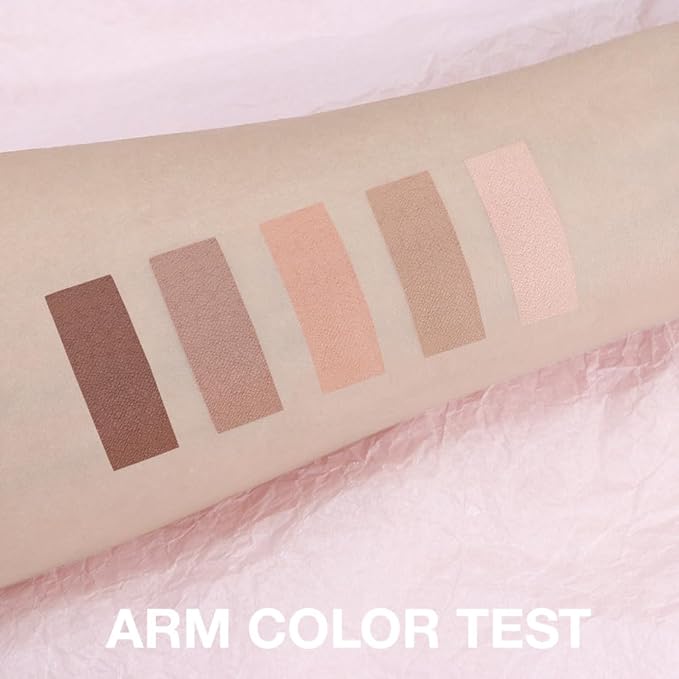 5-Color Matte eyeshadow Palette,Shimmer eyeshadow,Cool-Toned Nude Taupe Shades, Velvety Natural Look Day to Night, Hypoallergenic & Long-Lasting Makeup(#02, 1 Count (Pack of 1))