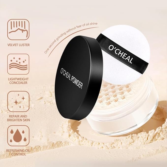 O'CHEAL Face Powder with Oil Control Loose Powder for Makeup Powder Color Waterproof Facial Powder01