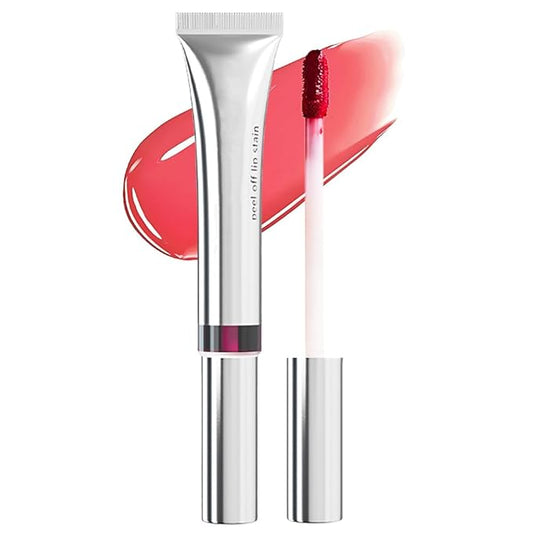 Matte Liquid Lip Gloss & Peel Off Lip Stain Tattoo - Long Lasting Waterproof LipGloss, Transfer-Proof Nude Pink Lip Tint | Tattoo Lip Liner, Peelable Lip Stain for Women, Natural Lip Color (125#)