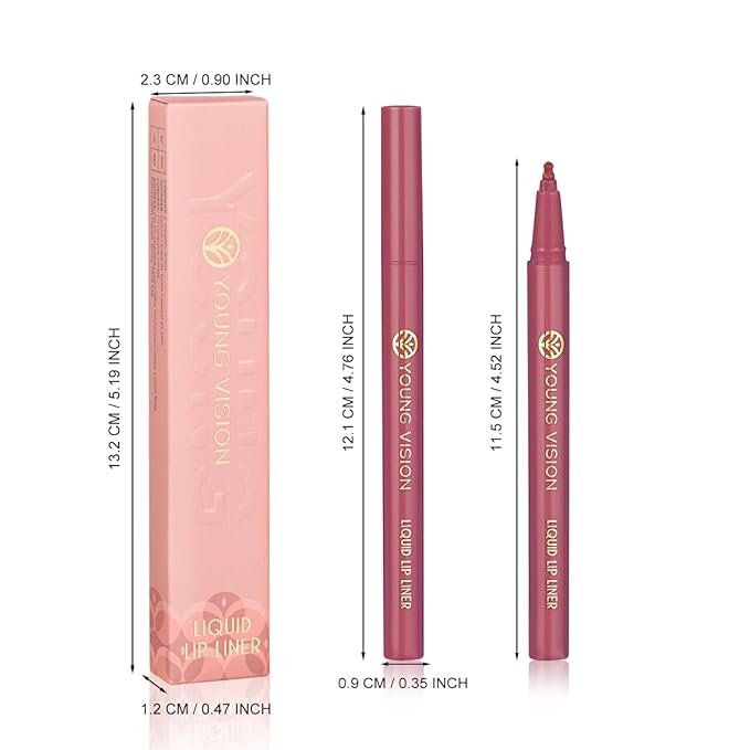 YOUNG VISION Gourd-Shaped Precision Liquid Lipstick & Lipliner - Nude Matte Perfection