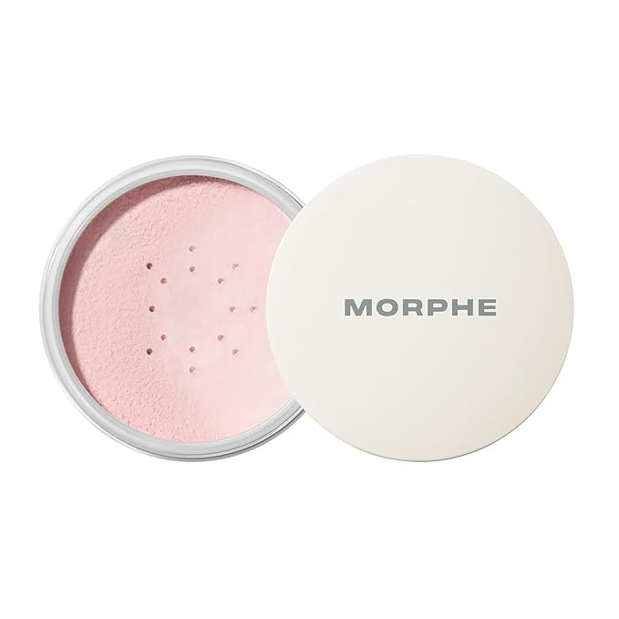 Morphe Jumbo Bake & Set Setting Powder - Lightweight, Talc-Free Finishing Powder for Face Makeup with a Soft, Natural Finish - Minimizes Shine for Up to 24HR - Brightening Pink (0.62 oz)