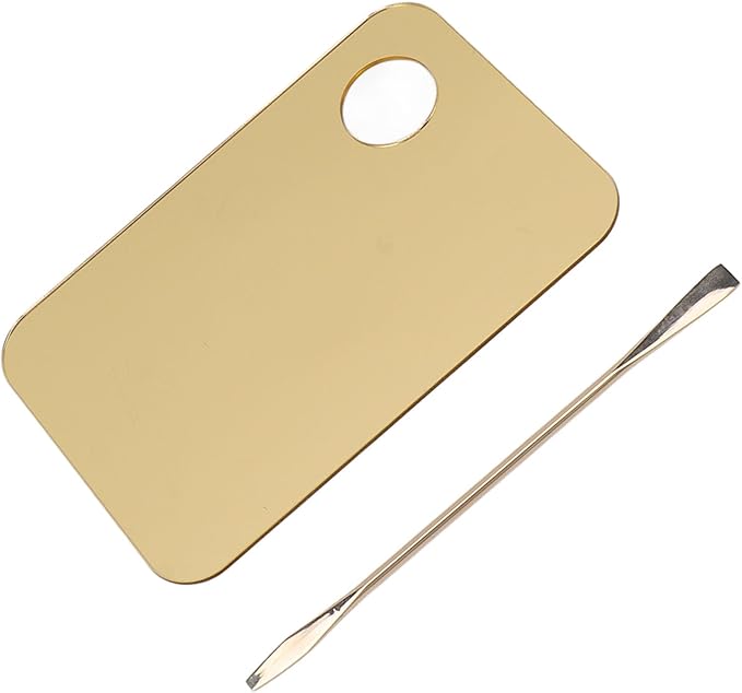 Gold Makeup Mixing Palette Acrylic Palette with Spatula for Mixing Makeup Cream Nail Art