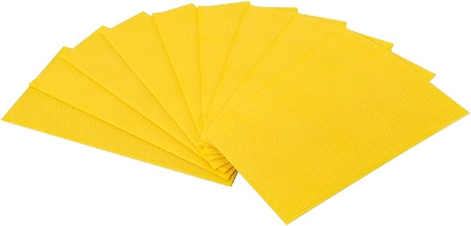 Yellow Beehive Wax Coated Foundation Sheet,Waxed Foundation Sheet, 8-1/2-Inch Deep Foundation