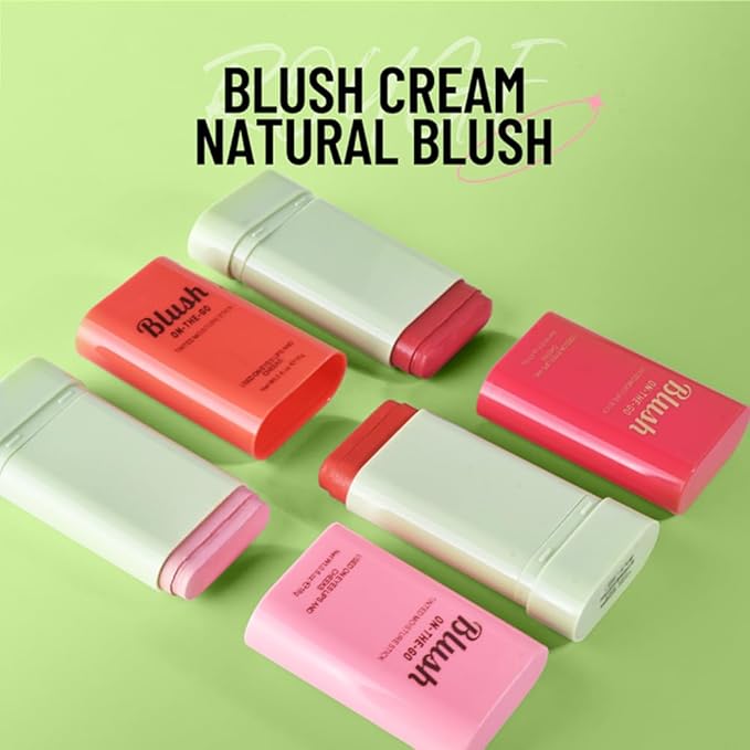 LAMUSELAND Cream Blush Stick, Multi Use Waterproof Natural Face Blush, Moisturize, Long-lasting, Pigmented & Blendable, Matte Makeup Blush Stick for Cheeks Eyes Lips (multi)