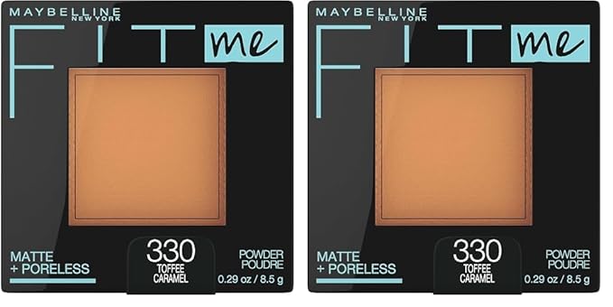 Maybelline Fit Me Matte + Poreless Pressed Face Powder Makeup, Toffee, 1 Count (Pack of 2)