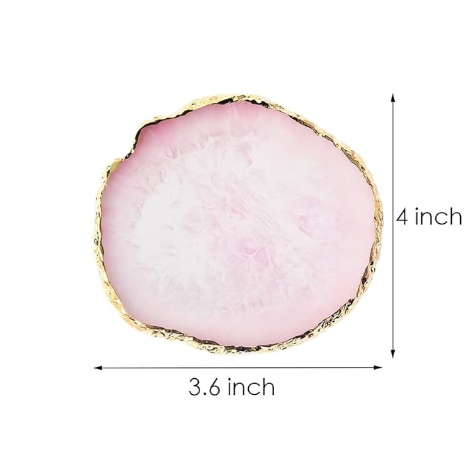 Resin Nail Art Palette, Nail Art Painting Mixed Color Palette Gold Edge Nail Gel Color Makeup Display Board (2#Pink)