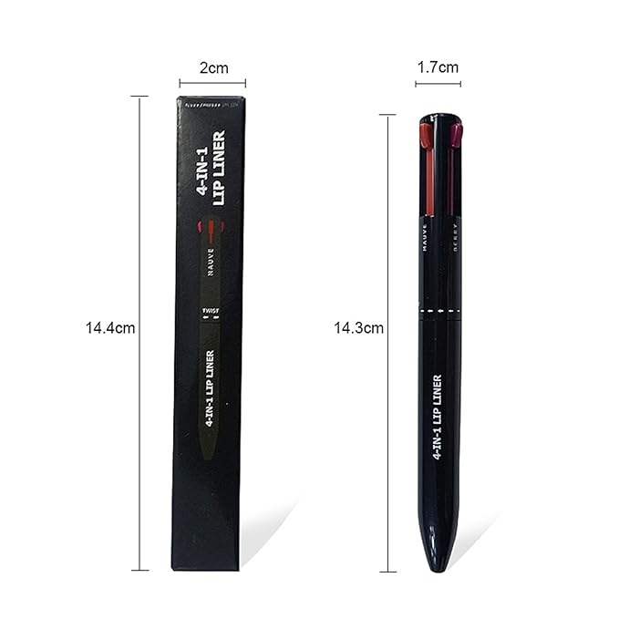 Magic 4 in 1 Makeup Pen - Pop Up 4 Colors Berry/Mocha/Nude Pink/Mauve Lip Liner, Spot Pen - Travel Makeup Design - Versatile Shades