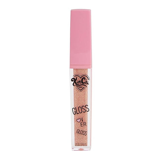 Kimchi Chic Gloss Over Gloss, Shimmery Micro-Sparkle Lip Gloss To Wear Alone Or Over Lipstick, Fragrance-Free Luscious Lip Balm, Peach Pink, 03 Peach Shimmer, 0.35ml
