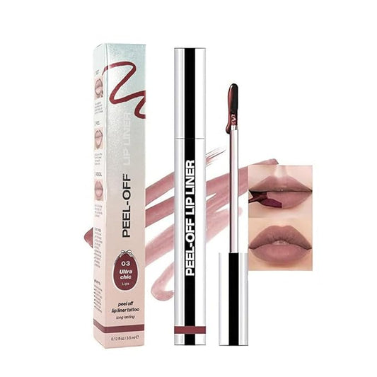 Matte Liquid Lip Gloss Stain - Peel Off Lip Liner Tattoo, Brownish Peel Off Lip Stain, Long Lasting & Waterproof, Transfer-Proof Lip Gloss for All Skin Types for Women 0.12 fl oz, 03# Brownish