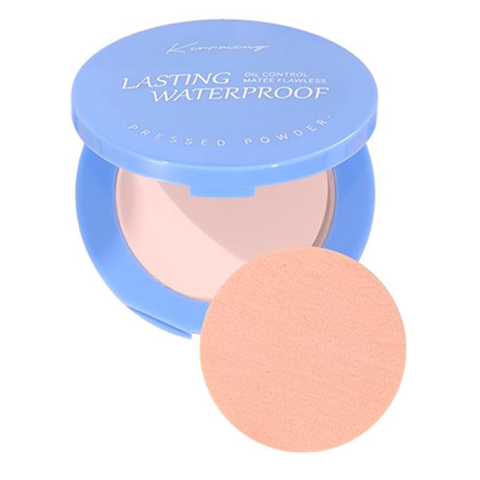 LAMUSELAND Pressed Powder Compact, Oil Control Brighten Skin 6 Colors Face Powder, Whitening Highlighting Face Makeup Tools for Women Girls (KI02)
