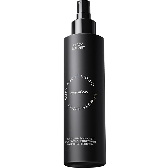 Black Magnet Soft Focus Powder+Liquid Powder Makeup Setting Spray, 24HLongglasting, Oil Control, Waterproof, Sweatproof, Poreless Summer Hot Sell All Day Matte Trio