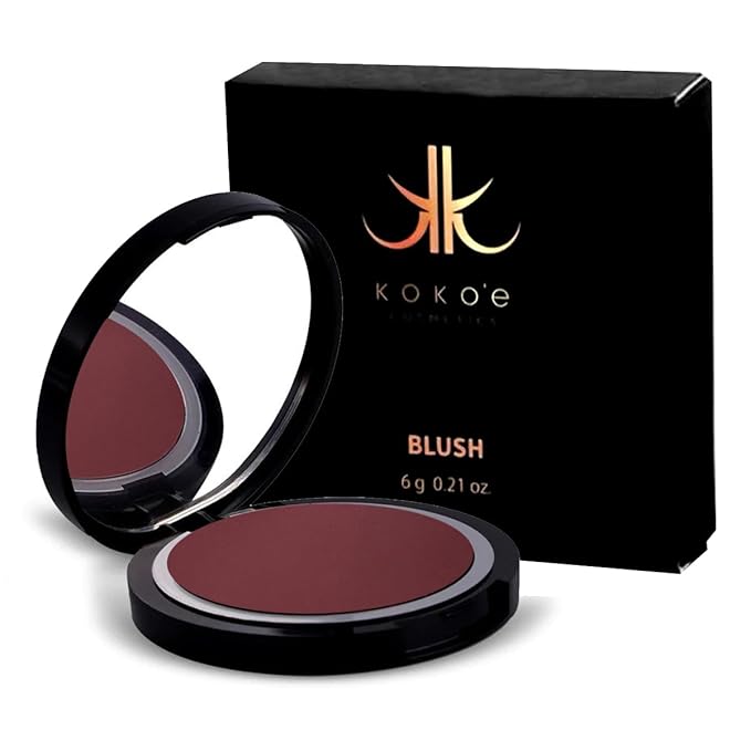 Koko'e Cosmetics Blush powder Makeup, Fresh Glow & Long-Lasting, face makeup (Maroon)
