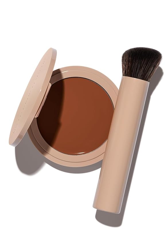 Foundation + Brush Bundle (Warm Deep) | Seamless Blending Duo for a Flawless, Skin-Like Finish | Vegan, Cruelty-Free, Fragrance-Free