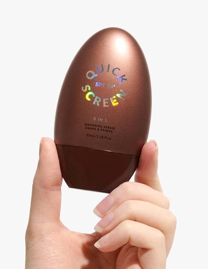 THE QUICK FLICK Bronzing Drops for Face with SPF 50+ Protection – 3-in-1 Liquid Bronzer, Hydrating Serum & Primer for Glowing, Sun-Kissed Skin – Lightweight, Vegan & Cruelty Free (1 Fl Oz.)