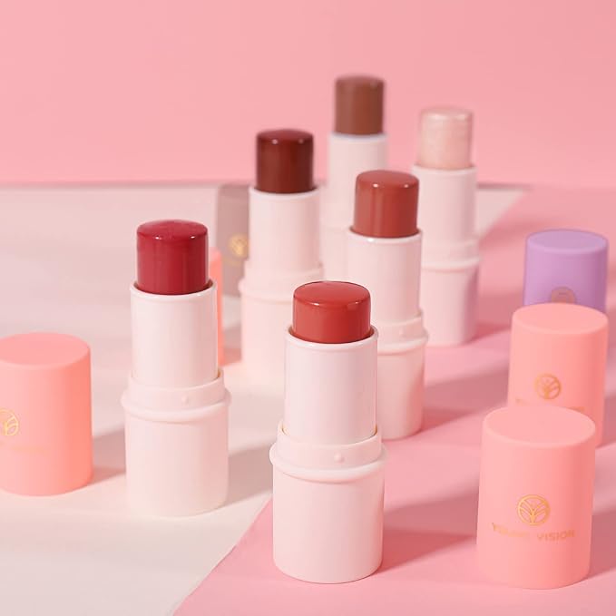 YOUNG VISION Cream Blush for Lips and Cheeks, Moisturize, Nature Look and Long wear Putty Blush, 8054-03