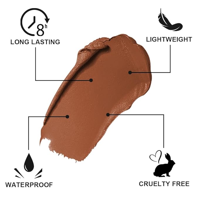 Cream Bronzer Stick, Multi-use Contour Stick for Face Shaping, Matte Finish Beauty Wand for Sculpt the Face, Easy to Apply, Longwear, Waterproof, Buildable and Blendable Color (#04, 1PC)