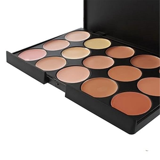 15 Colors Hydrating Cream Concealer Palette, Pure Vie Long Lasting Full Coverage Correcting Concealer Palette Foundation Camouflage Makeup Contour Kit for Conceals Corrects Dark Circles Acne Blemish#2